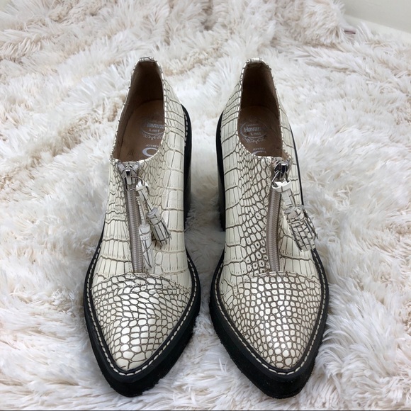 Jeffrey Campbell Fink Whit Croc Booties Size 8 - Picture 2 of 8